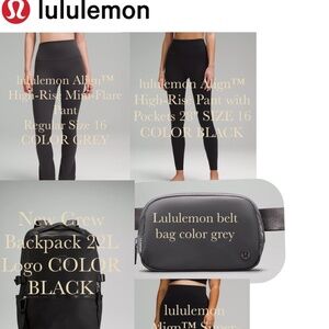 LOOKING FOR - ALL LULULEMON